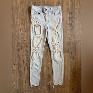 American Eagle Women’s Distressed Hi Rise Jegging Jean- Size 10